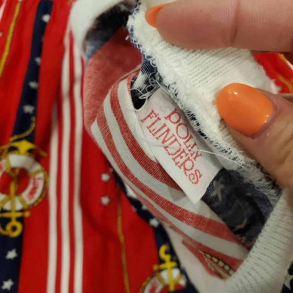 Polly Flinders sailor Dress Sz 18 Months Hat Red Anchor‎ Stars Patriotic